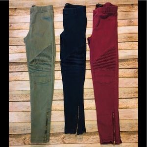 Lot Of (3) Beulah Moto Leggings/Jeggings